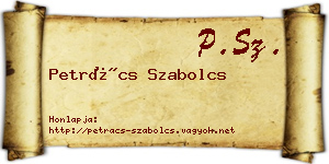 Petrács Szabolcs névjegykártya