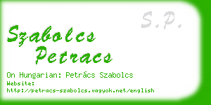 szabolcs petracs business card
