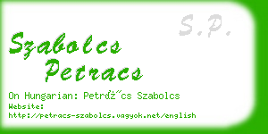 szabolcs petracs business card